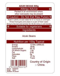 ADUKI BEANS 500G