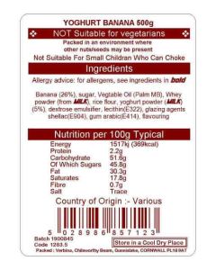 YOGHURT BANANA 500GM
