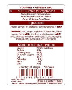 YOGHURT CASHEWS 250GM