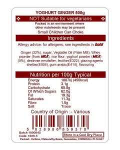 YOGHURT GINGER 500GM