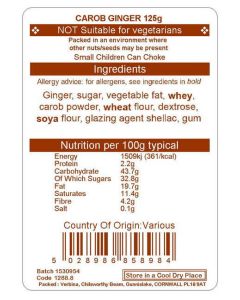 CAROB GINGER 125GM