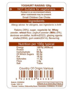 YOGHURT RAISINS 125G