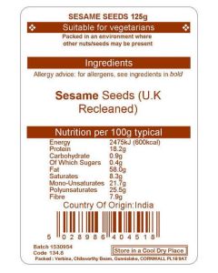 SESAME SEEDS SESAME SEEDS NATURAL 125G