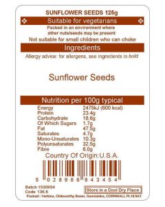 SUNFLOWER SEEDS 125G