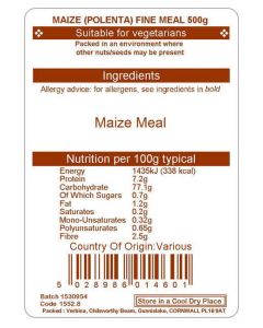 POLENTA MAIZE MEAL (FINE) 500G