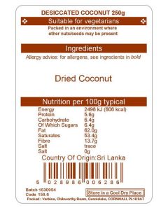 COCONUT DESICCATED 250G