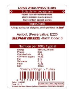 APRICOTS LARGE 250G