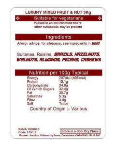 LUXURY MIXED NUTS & FRUIT 3KG