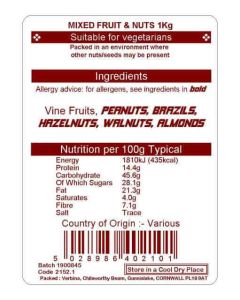 MIXED NUTS & FRUIT KG