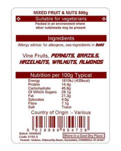 MIXED NUTS & FRUIT 500G