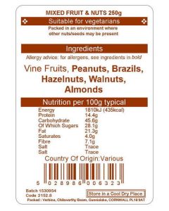 MIXED NUTS & FRUIT 250G