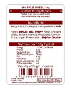 WC 40% FRUIT MUESLI 1KG