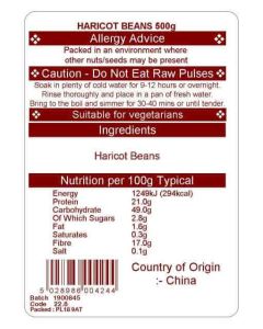 HARICOT BEANS 500G