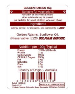GOLDEN RAISINS 1KG