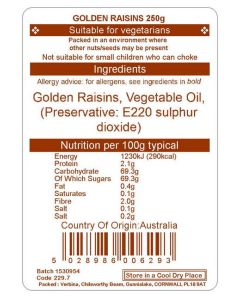 GOLDEN RAISINS 250G