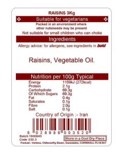 RAISINS 3KG