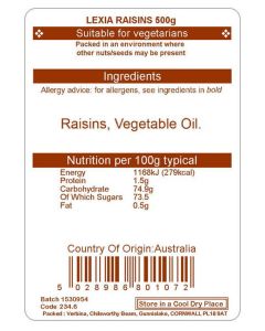 LEXIA RAISINS 500G