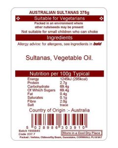SULTANAS AUSTRALIAN 5 CROWN  375G