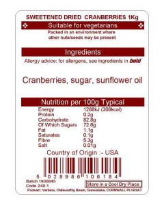 CRANBERRIES  1KG