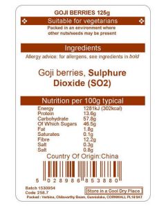 GOJI BERRIES (WOLF BERRIES) 125G