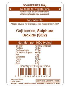 GOJI BERRIES (WOLF BERRIES) 250G