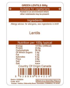 LENTILS GREEN 500G