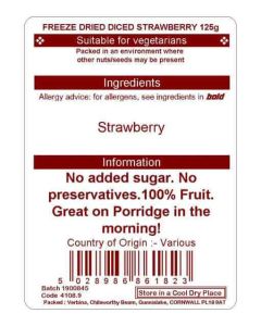 FREEZE DRIED DICED STRAWBERRY 125G