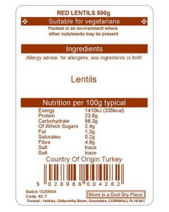 LENTILS RED 500G