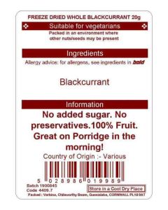 FREEZE DRIED BLACKCURRANT  20G