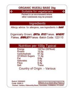 MUESLI BASE ORG  3KG