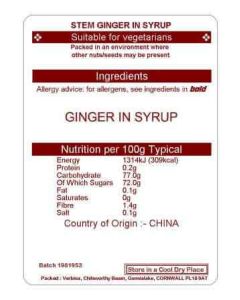 STEM GINGER IN SYRUP 10KG