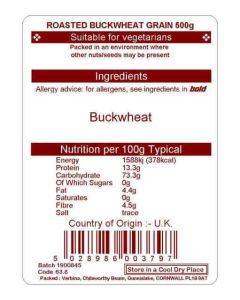 BUCKWHEAT WHOLE ROASTED 500G