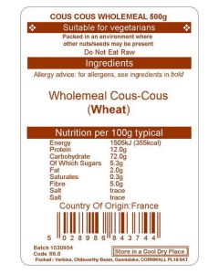 COUS-COUS WHOLEMEAL500G