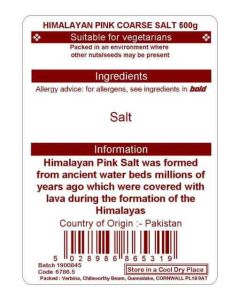 HIMALAYAN COURSE PINK ROCK SALT 500G