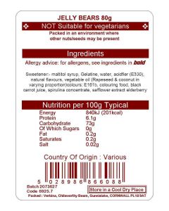 JELLY BEARS SUGAR FREE 80G