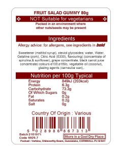 FRUIT SALAD GUMMY SUGAR FREE 80G