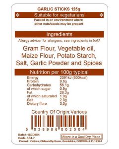 GARLIC STICKS 125G