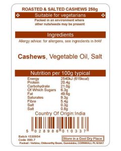 CASHEWS R&S 250G
