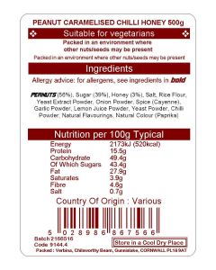 PEANUT CARAMELISED CHILLI HONEY   500G