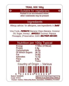 TRAIL MIX SNACK 100G