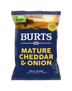 BURTS VINTAGE CHEDDAR & ONION 10 X 150G (YELLOW)