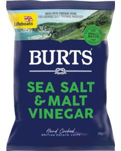 BURTS SEA SALT &  MALT VINEGAR 10 X 150G (ORANGE)