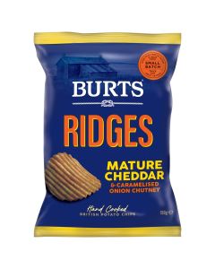 BURTS RIDGES CHEDDAR & ONION CHUTNEY 10 X 150G