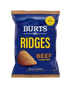 BURTS RIDGES BEEF & MUSTARD 10 X 150G