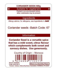 CORIANDER SEEDS 500G