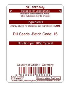 DILL SEEDS 500G