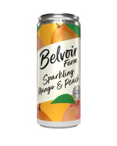 BELVOIR SPARKLING MANGO & PEACH CANS 12 X 330ML
