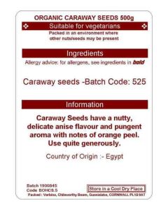 CARAWAY SEED 500G(ORGANIC)