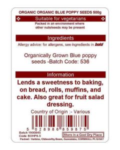 POPPY SEED BLUE 500G(ORGANIC)