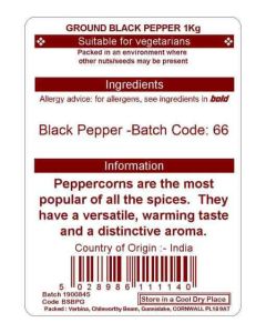 PEPPER BLACK GROUND KG
